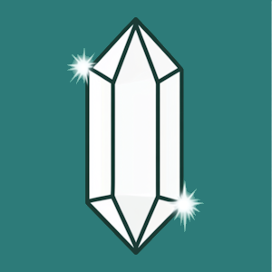 white crystal on teal